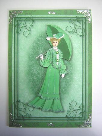 Lady in Green Card Front by Sandra Carlse