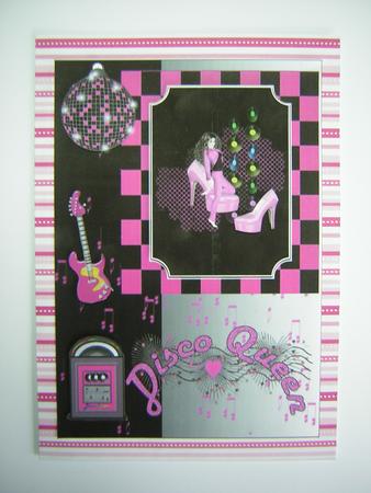 Disco Queen Card Front/topper by Sandra Carlse
