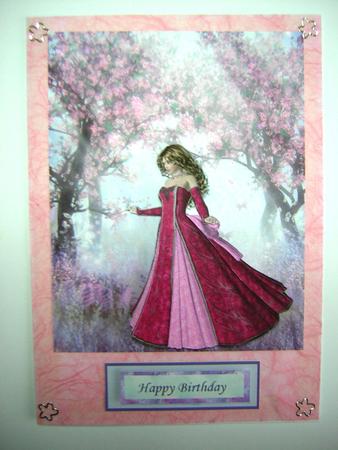 Lady in Pink in Blossom Garden Step by Step by Sandra Carlse