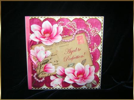 Cersie Magnolia Aged to Perfection 8in Decoupage Topper by Sandra Carlse