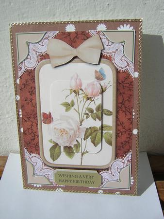 Vintage White Rose A5 Card Front Decoupage Step by Step by Sandra Carlse