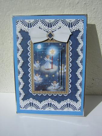 Christmas Lite Angels A5 Lace Card Front Step by Step by Sandra Carlse