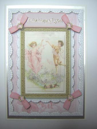 Baby Cherubs A5 Lace N Bows Card Front Step by Step by Sandra Carlse