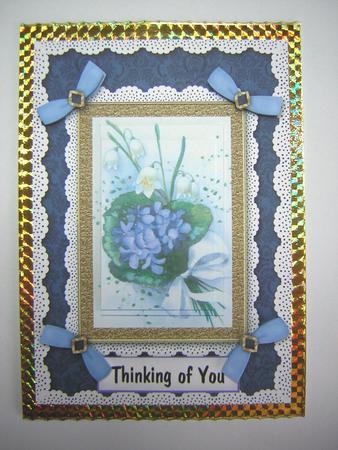 Lily Leaf Bouquet A5 Lace N Bows Card Front Step by Step by Sandra Carlse