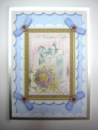 Wedding Gift A5 Lace N Bows Card Front Step by Step by Sandra Carlse