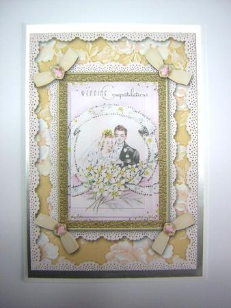 Happy Couple A5 Lace N Bows Card Front Step by Step by Sandra Carlse