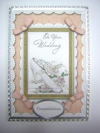 Wedding Shoe A5 Lace N Bows Card Front Step by Step by Sandra Carlse