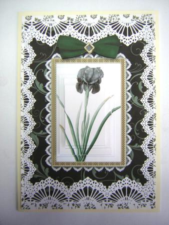 Black Iris A5 Lace Card Front Step by Step by Sandra Carlse