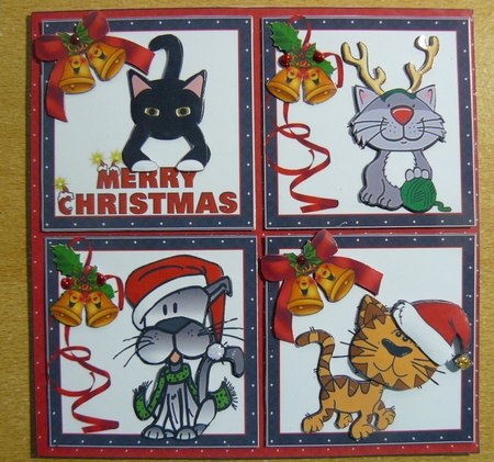 8x8 Christmas with the cats mini kit by Sandy Kingdon