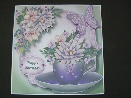 Beautiful Bouquet Teacup & Saucer QUICK TOPPER Bumper Kit by Sandy Kingdon