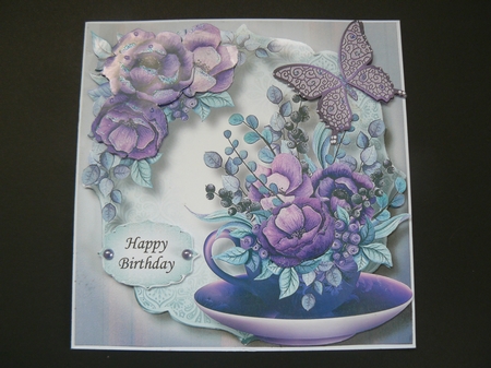 Beautiful Bouquet Teacup & Saucer QUICK TOPPER Bumper Kit by Sandy Kingdon