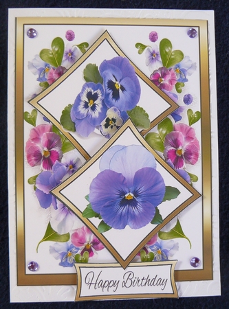 Two squares Pansies by Sandy Kingdon