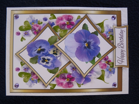 Two squares Pansies by Sandy Kingdon