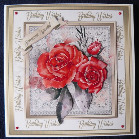 8x8 Beautiful Red Florals by Sandy Kingdon