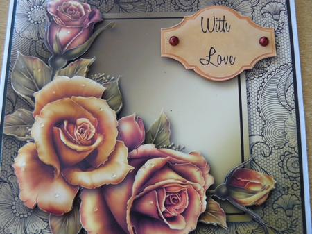 Gorgeous Sunset Roses Lacey Square by Sandy Kingdon