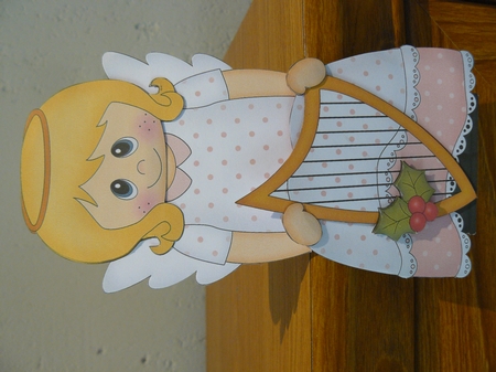 3D on the Shelf Card Kit - Little Christmas Nativity Angel by Sandy Kingdon