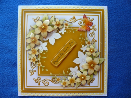 Beautiful Flowers and Gold Scrolls  by Sandy Kingdon