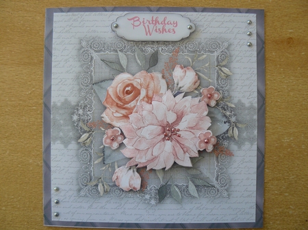 Beautiful Coral  and Grey  by Sandy Kingdon