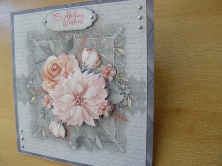 Beautiful Coral  and Grey  by Sandy Kingdon