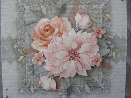 Beautiful Coral  and Grey  by Sandy Kingdon