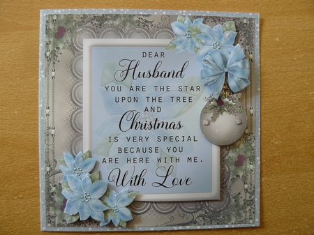 With Love Husband Christmas 7x7 Quick card by Sandy Kingdon