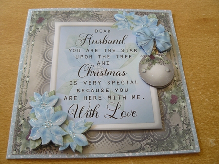 With Love Husband Christmas 7x7 Quick card by Sandy Kingdon