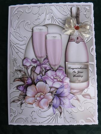 Congratulations Champagne Wedding Day/anniversary Card Front by Sandy Kingdon