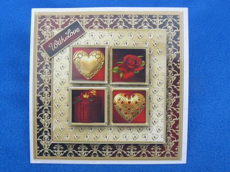 Valentine Square Layers Card Front by Sandy Kingdon