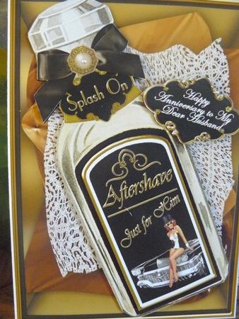 Mens Black Aftershave Decoupage Step by Step Sheet by Sandy Kingdon