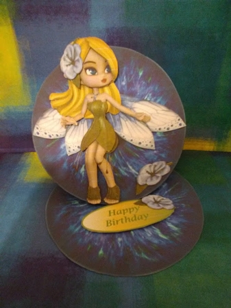 May Fairy Iris Easel Card by Sara Turner