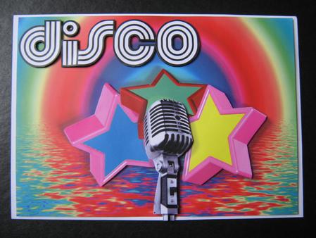Disco Card Front with Decoupage by Sarah Bell