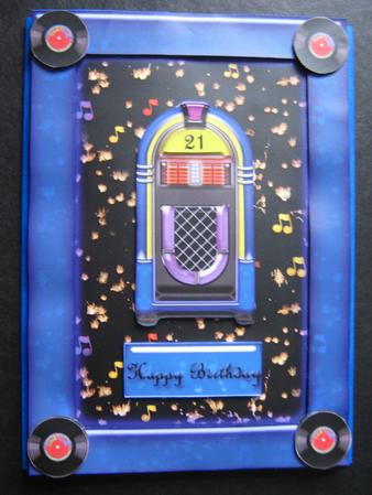 Juke Box Rock and Roll Age Blue by Sarah Bell