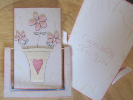 Pretty Country Flowers in Pot Spinner Card by Sarah Bell