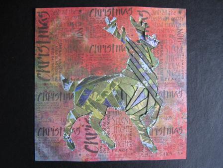 Christmas Reindeer Iris Folding Pattern by Sarah Bell