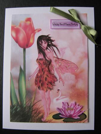 Pretty Faerie with Swan by Sarah Bell