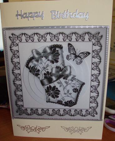 Elegant Boudoir Quick Card with Circle Pyramage Topper by Sarah Carpenter