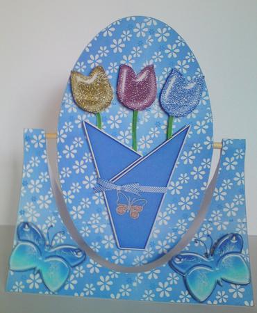 Glitter Tulips Flip Over Spinner Card by Sarah Coulson