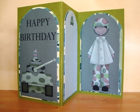 Happy Birthday Army Tri Fold by Sarah Coulson
