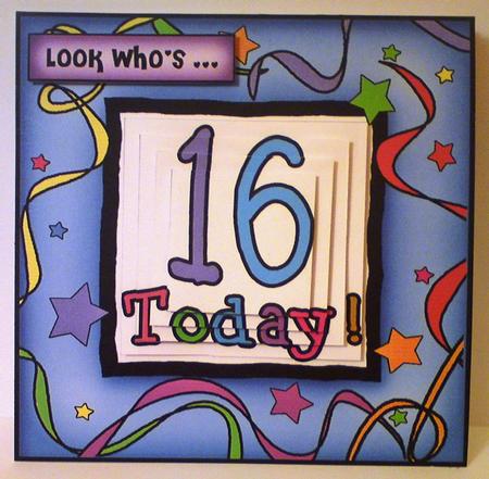 16th Birthday Quick Card with Pyramage by Sarah Coulson