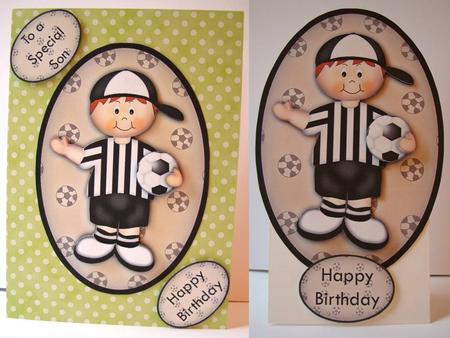 Black & White Football Fan 1 Topper and Decoupage by Sarah Coulson
