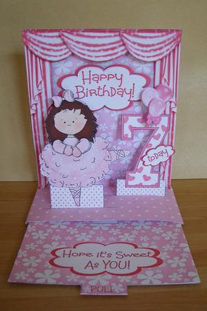 Pop Up Slider Card Kit - Tiny Ballerina Birthday Age Card by Sarah Coulson