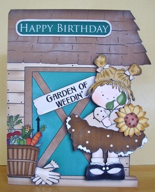 Garden Shed Lady Shape Card Part 1 by Sarah Coulson