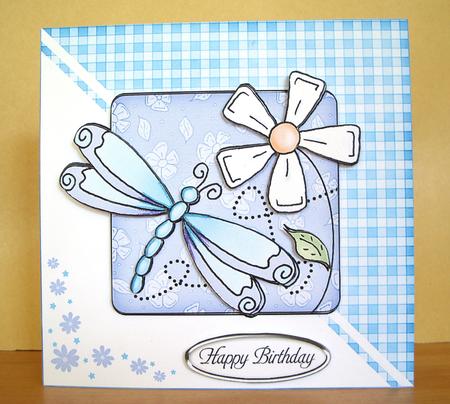 Dragonfly Quick Card with Decoupage by Sarah Coulson