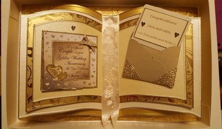 Golden Wedding Anniversary Wavy Corner Side Stacker Topper by Sarah Davis