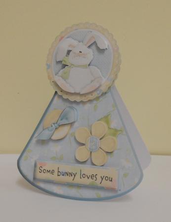 Some Bunny Loves You Over the Edge Wobble Card by Sarah Evans
