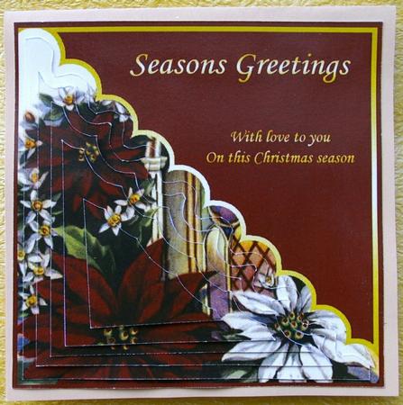 Poinsettia Card Front and Triangle Pyramid by Ann Cunningham