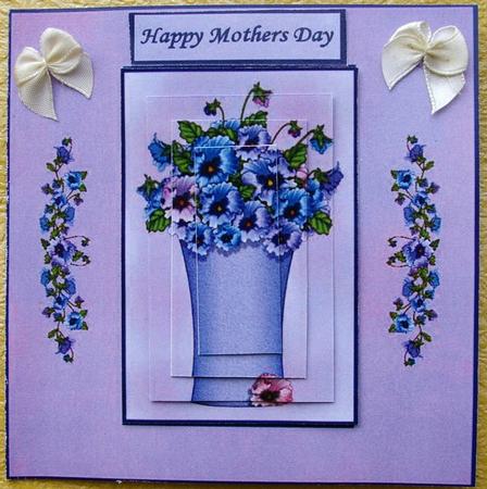 Pretty Pansies Quick Card and Pyramid by Ann Cunningham
