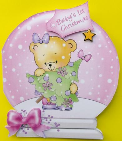 Baby Girl's 1st Christmas Snow Globe by Ann Cunningham