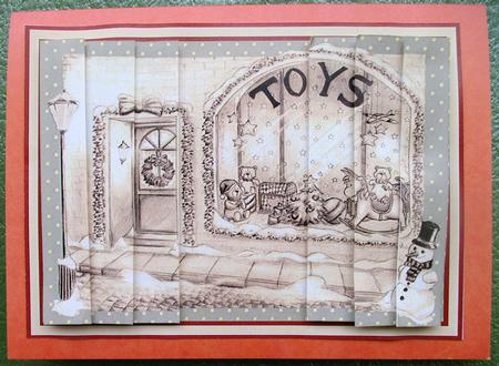 Vintage Christmas Toy Shop Side Stacker by Ann Cunningham