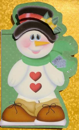 Snowman 3D Christmas Card by Ann Cunningham